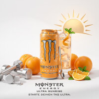 Monster Energy Ultra Sunrise 473 ml – Orange & Zitrus – Zuckerfreier Energy Drink aus den USA