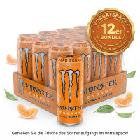 Bundle 12x Monster Energy Ultra Sunrise 473 ml – Orange & Zitrus – Zuckerfreier Energy Drink aus den USA