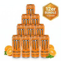 Bundle 12x Monster Energy Ultra Sunrise 473 ml – Orange & Zitrus – Zuckerfreier Energy Drink aus den USA