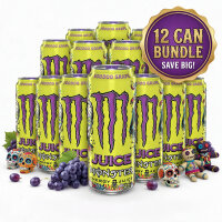 Bundle 12x Monster Juice Voodoo Grape 473 ml – Intensiver Traubengeschmack – Energy Drink aus den USA