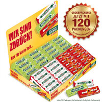 Sortimentskarton XXL Wrigleys Retro Kaugummi 120 x 10...