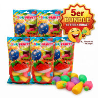 Bundle 5x Sour Fruits Früchte Saures Schleckpulver 80 g Beutel