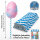 50x Papier Zuckerwatte Stäbe Blau/Weiß 30 cm x 1 cm Stabil