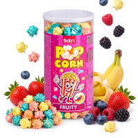 Beckys Popcorn Fruity 170 g – Buntes Knusper-Popcorn mit fruchtigem Geschmack | Süßer Snack in wiederverschließbarer Dose