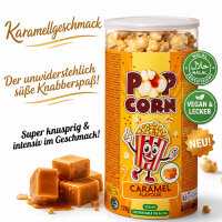 Beckys Popcorn Caramel 170 g – Süßes Knusper-Popcorn mit Karamellgeschmack | Vegan & Halal-zertifiziert | Wiederverschließbare Snackdose
