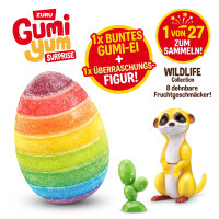 ZURU Gumi Yum Surprise Egg Wildlife 26 g – Buntes Fruchtgummi-Überraschungsei mit Tierfigur | Peel & Reveal| Süßigkeit & Spielzeug