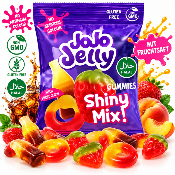 JoJo Jelly Shiny Mix 80g – Halal Fruchtgummi mit...