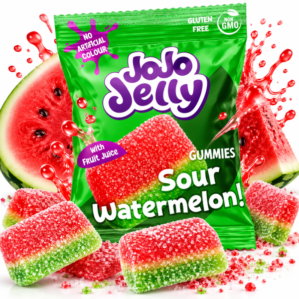 JoJo Jelly Sour Watermelon 80 g – Saure...