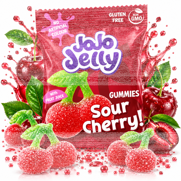 JoJo Jelly Sour Cherry 80 g – fruchtig-saure...
