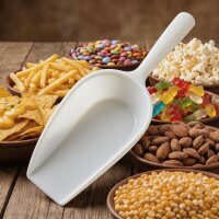 Kunststoffschaufel Weiß 470 ml 31 cm mit Laffe – Abfüllschaufel für Lebensmittel