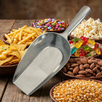 Aluminiumschaufel 375 ml 29 cm mit Laffe – Abfüllschaufel für Lebensmittel