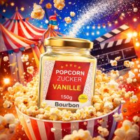 Premium Vanille Zucker 150 g Glas für Popcorn & Desserts