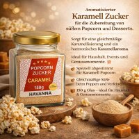 Premium Karamell Zucker 150 g Glas für Popcorn & Desserts