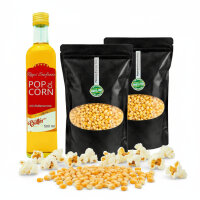 Hopser Funfood Popcorn Set – Popcornmais & Popcornöl mit Butteraroma
