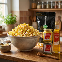Hopser Funfood Popcorn Set – Popcornmais, Popcornöl, Vanille & Karamellzucker