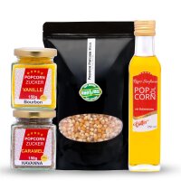 Hopser Funfood Popcorn Set – Popcornmais, Popcornöl, Vanille & Karamellzucker