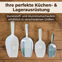 Kunststoffschaufel Weiß 230 ml 25 cm mit Laffe – Abfüllschaufel für Lebensmittel