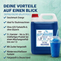 Ice Bär Slush Sirup Blaue Orange Ozeanblau Geschmack 5L 1:5 AZO & glyzerinfrei