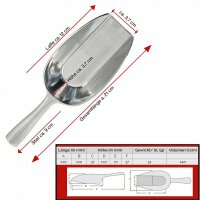 Aluminiumschaufel 130 ml 21 cm mit Laffe – Abfüllschaufel für Lebensmittel