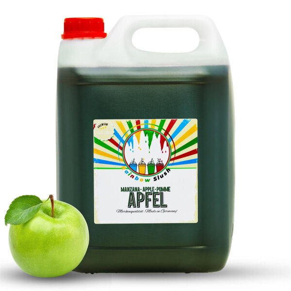 Rainbow Slush Sirup AZO FREI | Geschmack Apfel  | Konzentrat für Slushy Maker Eis Slushmaschinen Eismaschinen Getränke 1:5