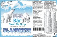 ICE BÄR Sirup Slush Konzentrat AZO FREI Kraftvollblau Blaubeere 1 Liter