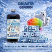 Ice Bär Slush Sirup Kraftvollblau Blaubeer Geschmack 1L 1:5 AZO & glyzerinfrei