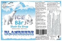 Ice Bär Slush Sirup Kraftvollblau Blaubeer Geschmack 1L 1:5 AZO & glyzerinfrei