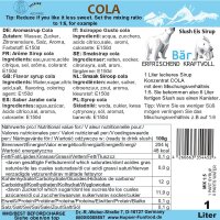 ICE BÄR Slush Sirup Konzentrat AZO FREI Cola 1 Liter
