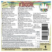 Rainbow Slush Sirup Kirsche 1L 1:5 AZO frei ohne Glyzerin...