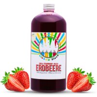 Rainbow Slush Sirup AZO FREI | Geschmack Erdbeere 1 Liter | Konzentrat für Slushy Maker Eis Slushmaschinen Eismaschinen Getränke 1:5