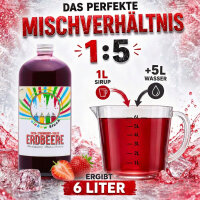 Rainbow Slush Sirup Erdbeer Geschmack 1L 1:5 AZO & glyzerinfrei