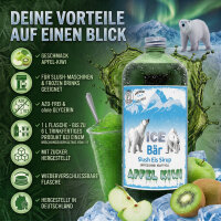 Ice Bär Slush Sirup Apfel Kiwi Geschmack 1L 1:5 AZO...