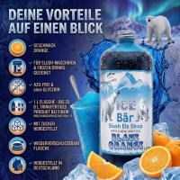 Ice Bär Slush Sirup Ozeanblau Blaue Orange Geschmack...