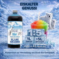 Ice Bär Slush Sirup Ozeanblau Blaue Orange Geschmack 1L 1:5 AZO & glyzerinfrei
