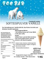 Softeis Pulver Vanille 1 Kg Ice Bär Cremig und Lecker 1:5 Verhältnis