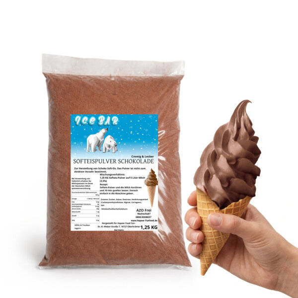 Softeis Pulver Schokolade 1,25 kg IceBär für...