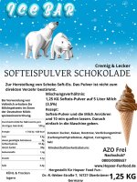 Softeis Pulver Schokolade 1,25 Kg Ice Bär Cremig und Lecker 1:5 Verhältnis