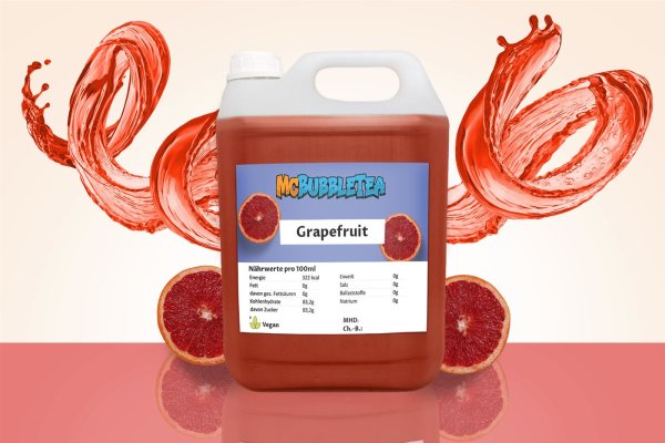 Bubble Tea Sirup 5 Liter Grapefruit Infusion/ Konzentrat- Für bis zu 100 Liter Basis Tee 1:20