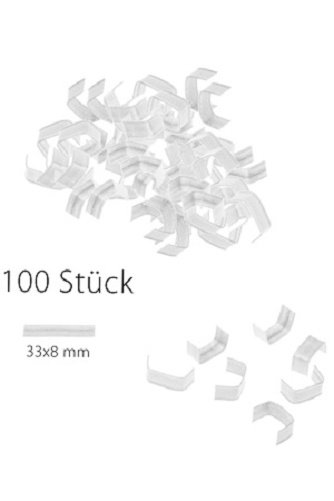 U-Clips 33 x 8 mm weiß Papier mit Metallbügel, 100 Stück