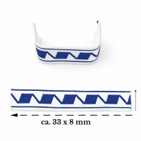 U-Clips 33 x 8 mm blau-weiß Papier mit Metallbügel, 100 Stück