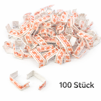 U-Clips 33 x 8 mm Rot-weiß Papier mit Metallbügel, 100 Stück