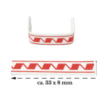 U-Clips 33 x 8 mm Rot-weiß Papier mit Metallbügel, 100 Stück