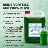 Ice Bär Slush Sirup Apfel Kiwi Geschmack 5L 1:5 AZO...