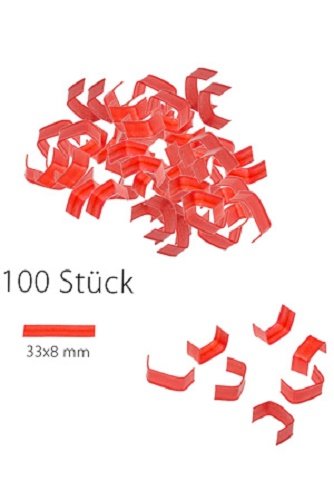 U-Clips 33 x 8 mm Rot Papier mit Metallbügel, 100 Stück