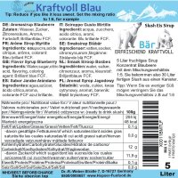 ICE BÄR Sirup Slush Konzentrat AZO FREI Kraftvollblau Blaubeere 5 Liter