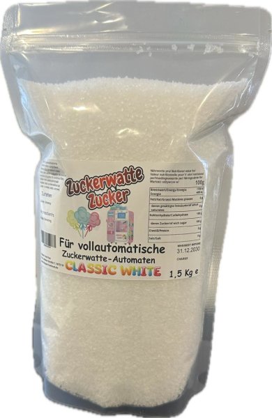 Grober Zucker Weiß 1,5 Kg für vollautomatische Zuckerwattemaschine