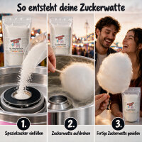 Grober Zuckerwattezucker Weiß 1,5 kg für Zuckerwattevollautomaten