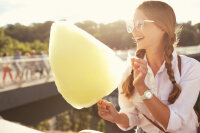 Zuckerwattezucker extra grob Vanille gelb – Spezialzucker 700 g Dose