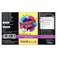 Zuckerwattezucker extra grob Vanille gelb – Spezialzucker 700 g Dose