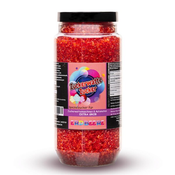 Zuckerwattezucker extra grob Erdbeere rot –...